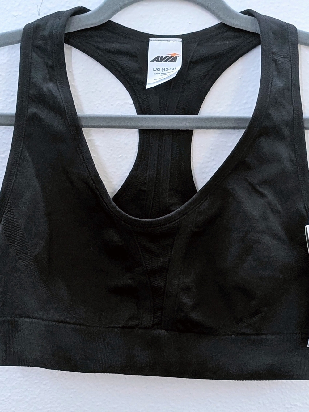 New With Tags AVIA Women's Black Racerback Sports Bra